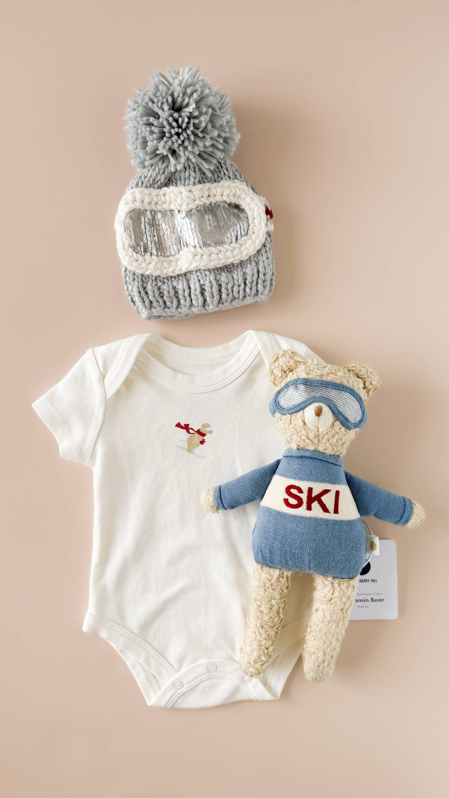 Plush Ski Bear - An Ecofriendly Stuffy - Perfect Baby Shower Gift, Kids Toy, Holiday Gift