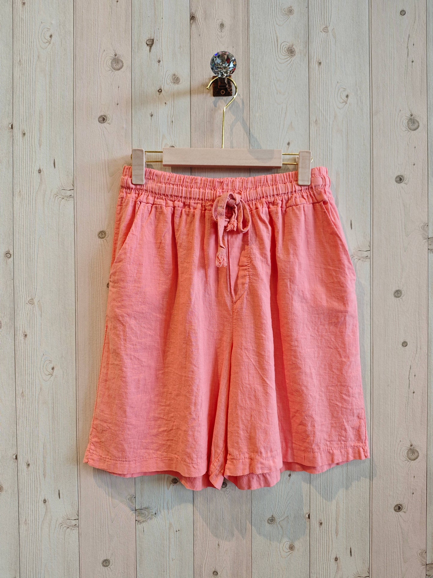 Italian Linen Drawstring Bermuda Shorts