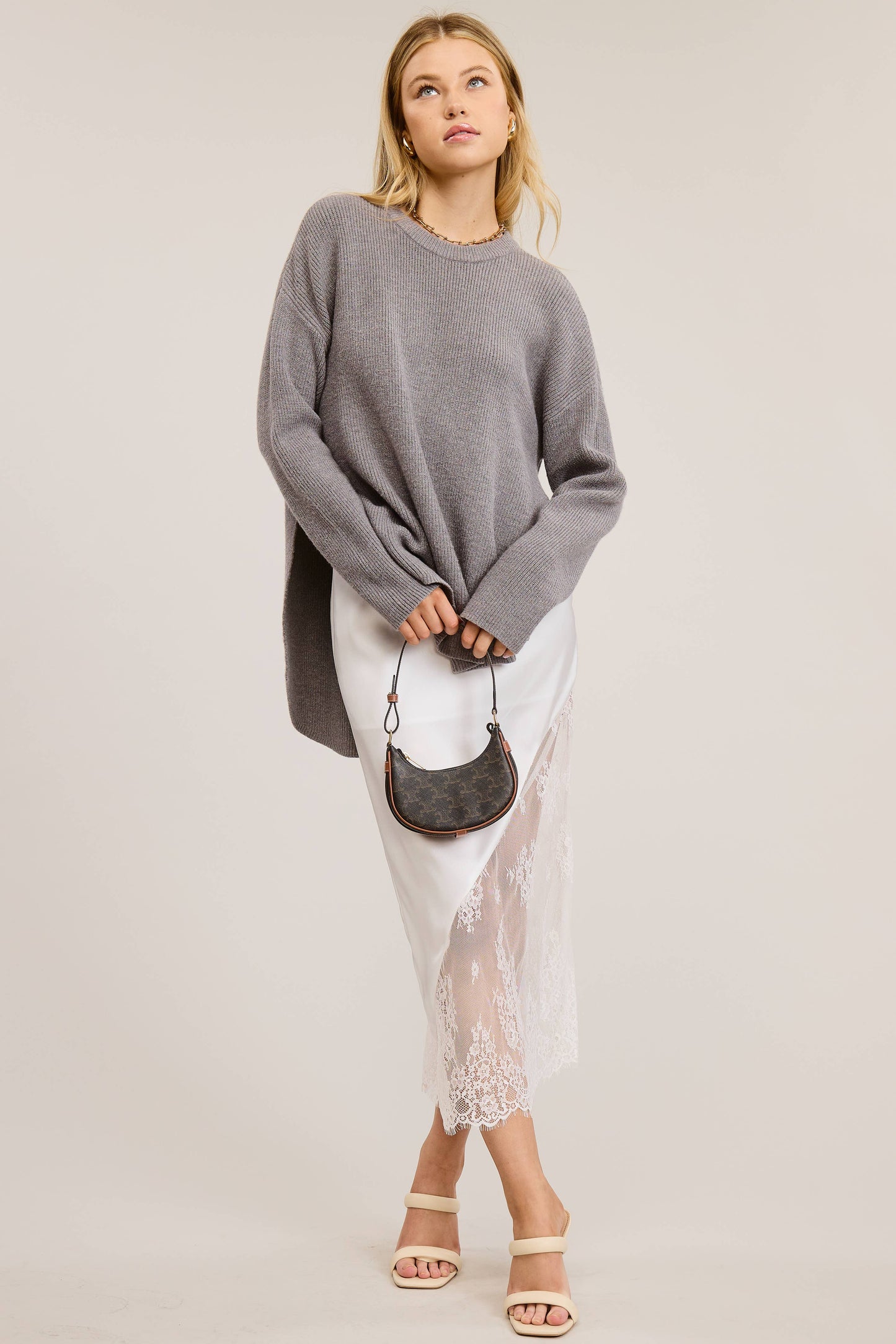 Cozy Knit Sweater with Dual Side Slit
