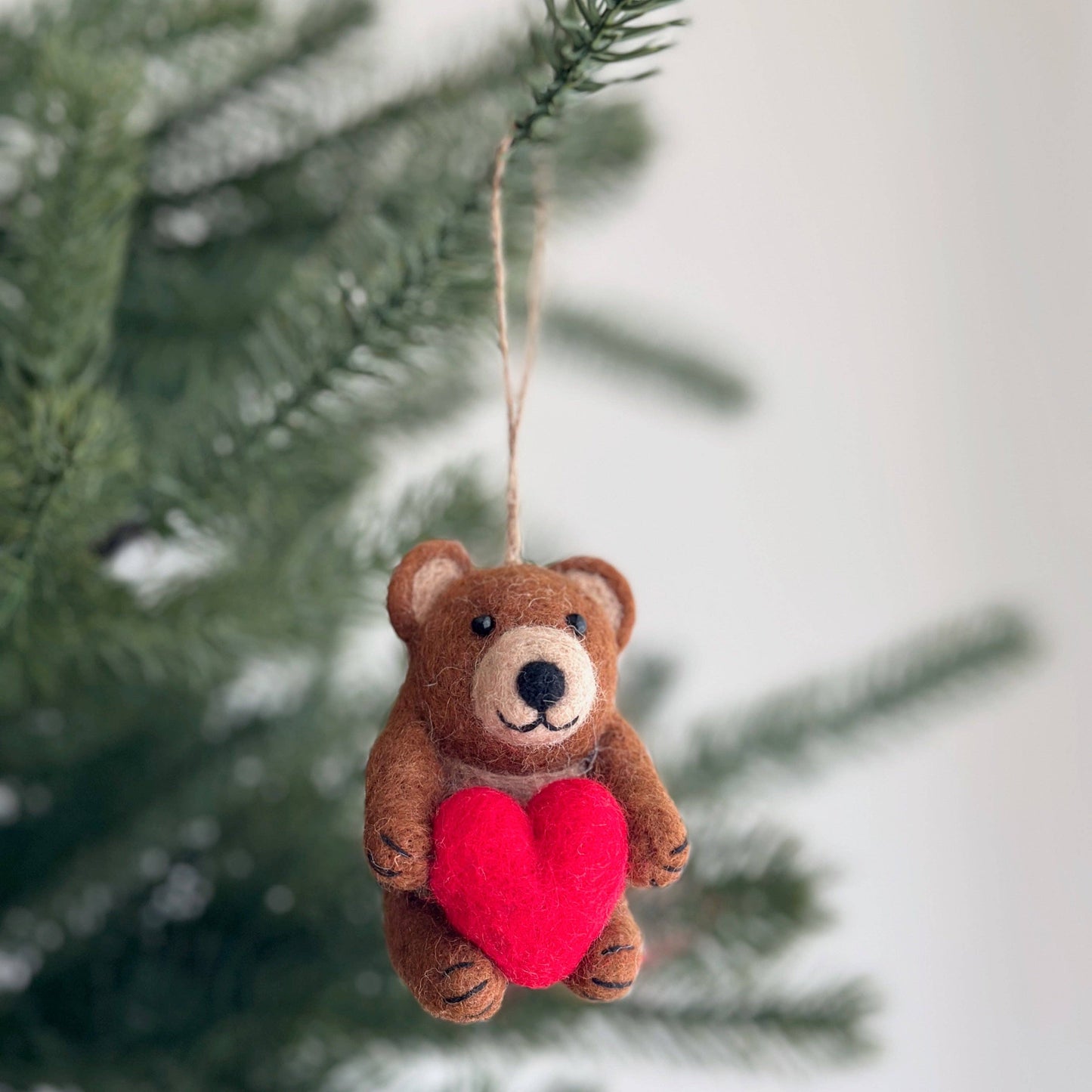 Handmade Felt Bear Ornament