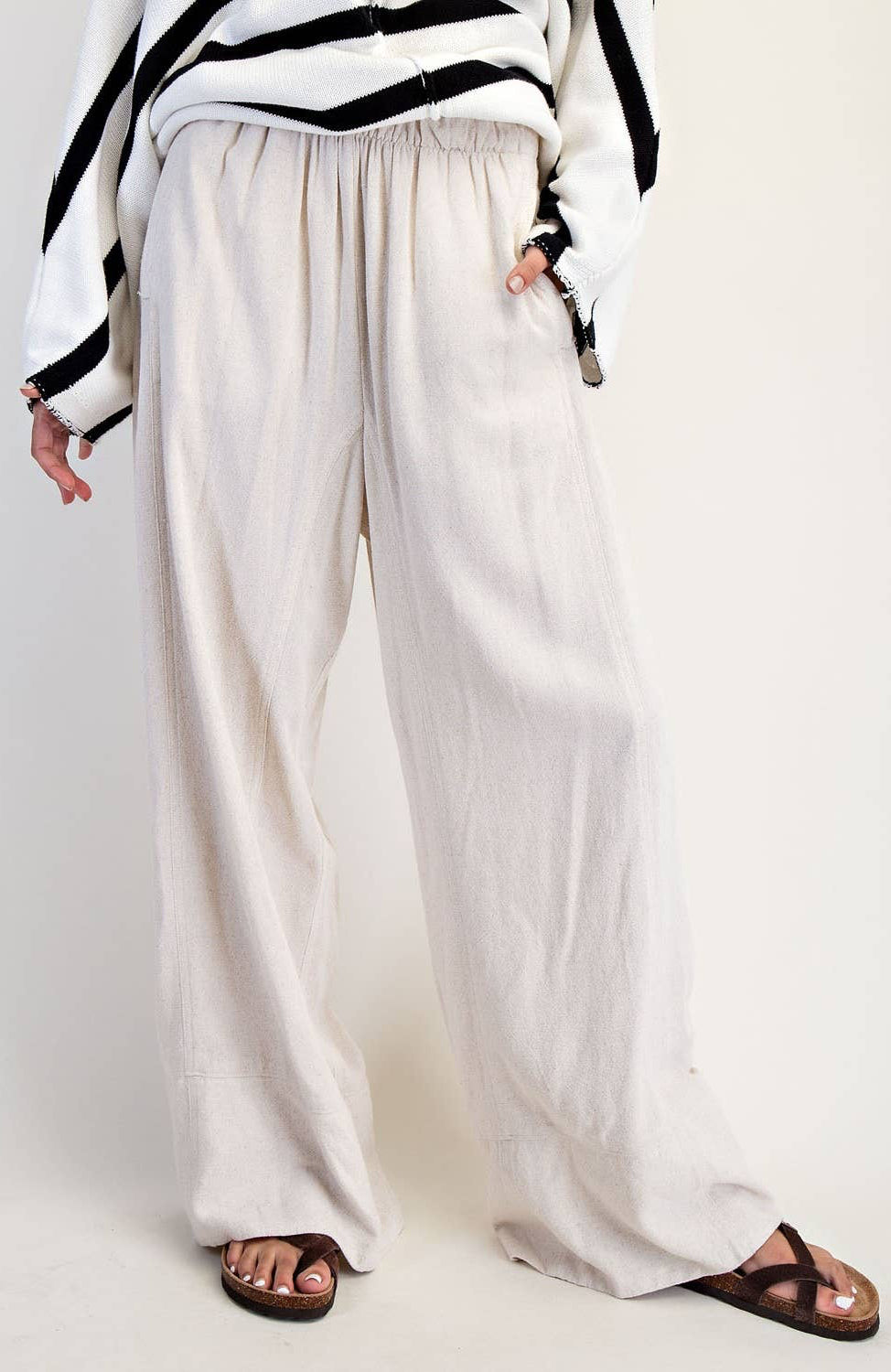 Linen Blend Athleisure Trousers
