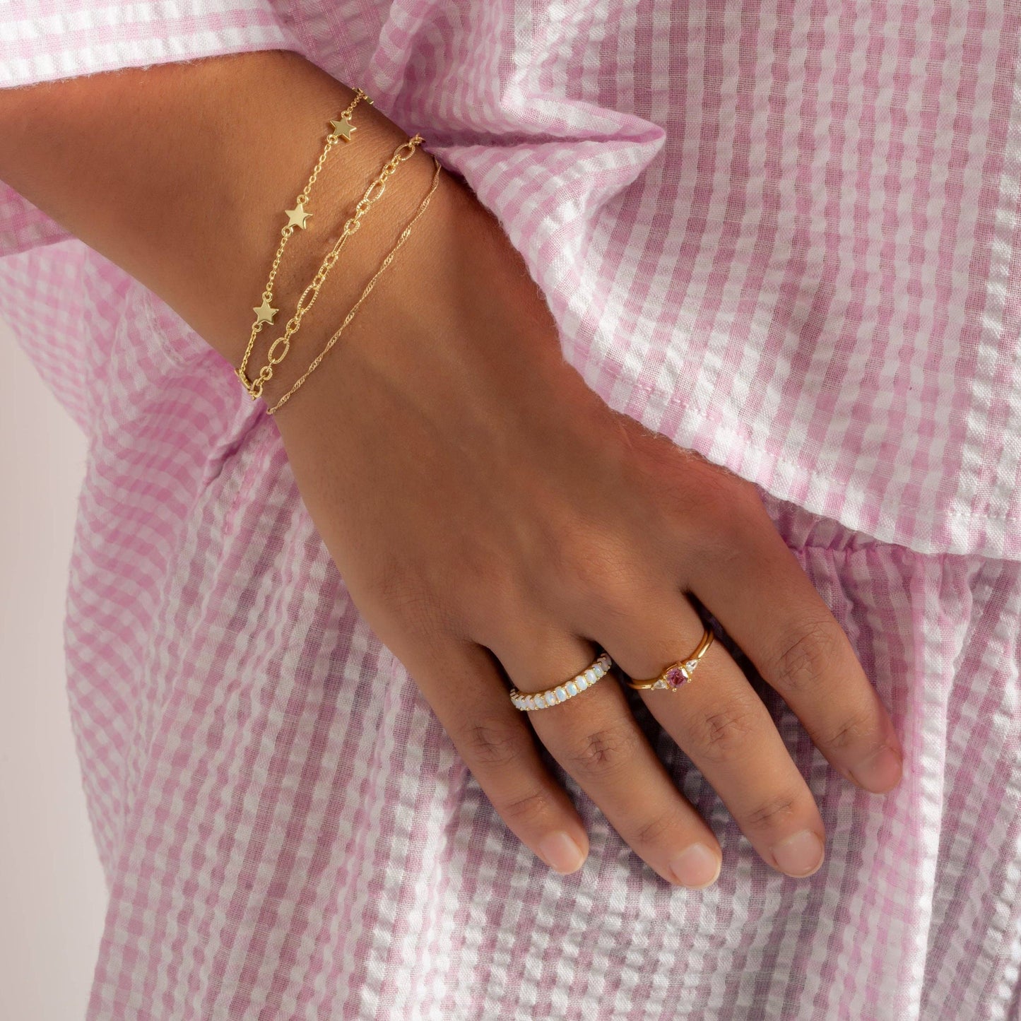 Opal Gold Eternity Ring