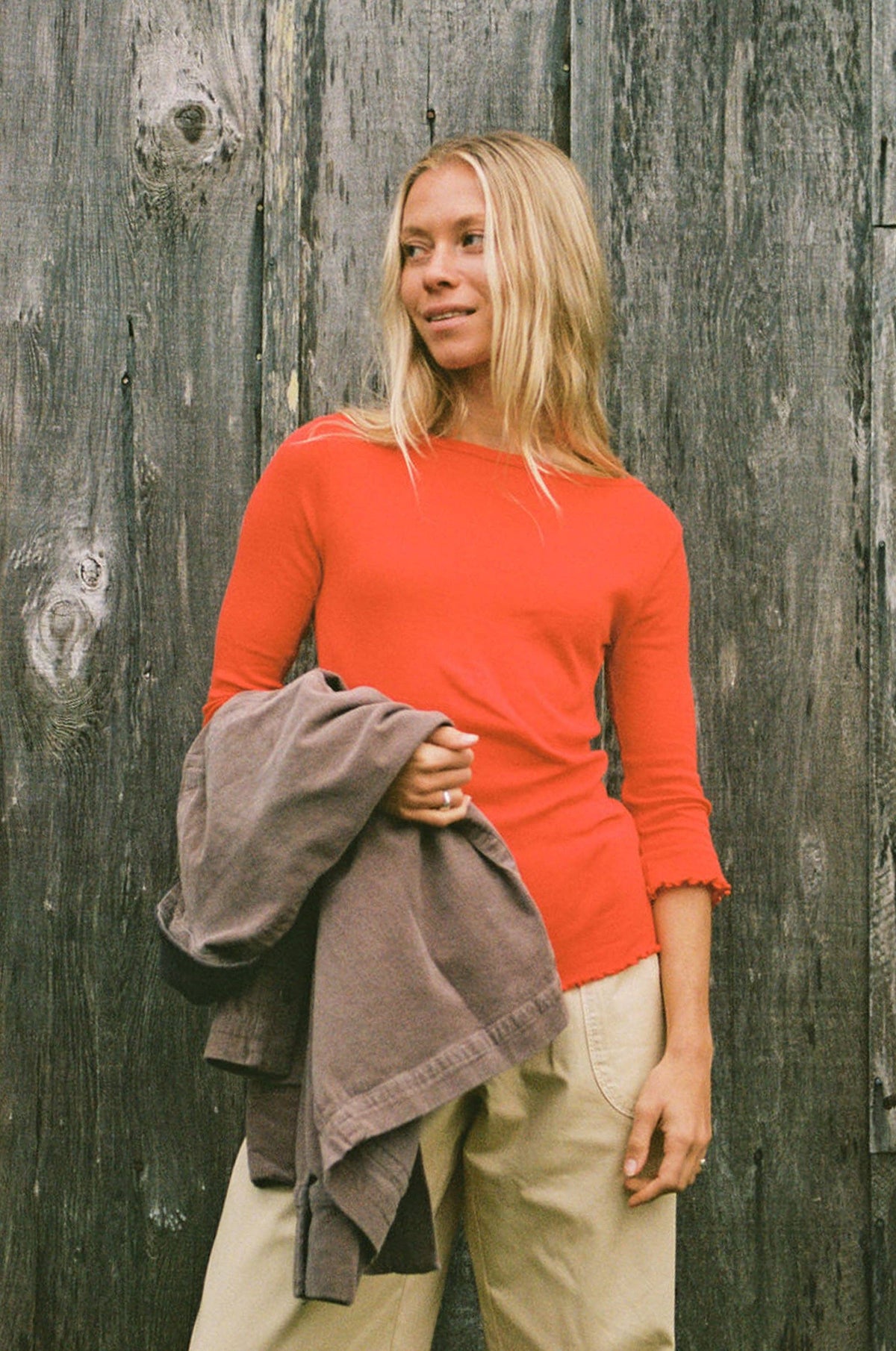Organic Cotton Ballet Pointelle 3/4 Sleeve Tee