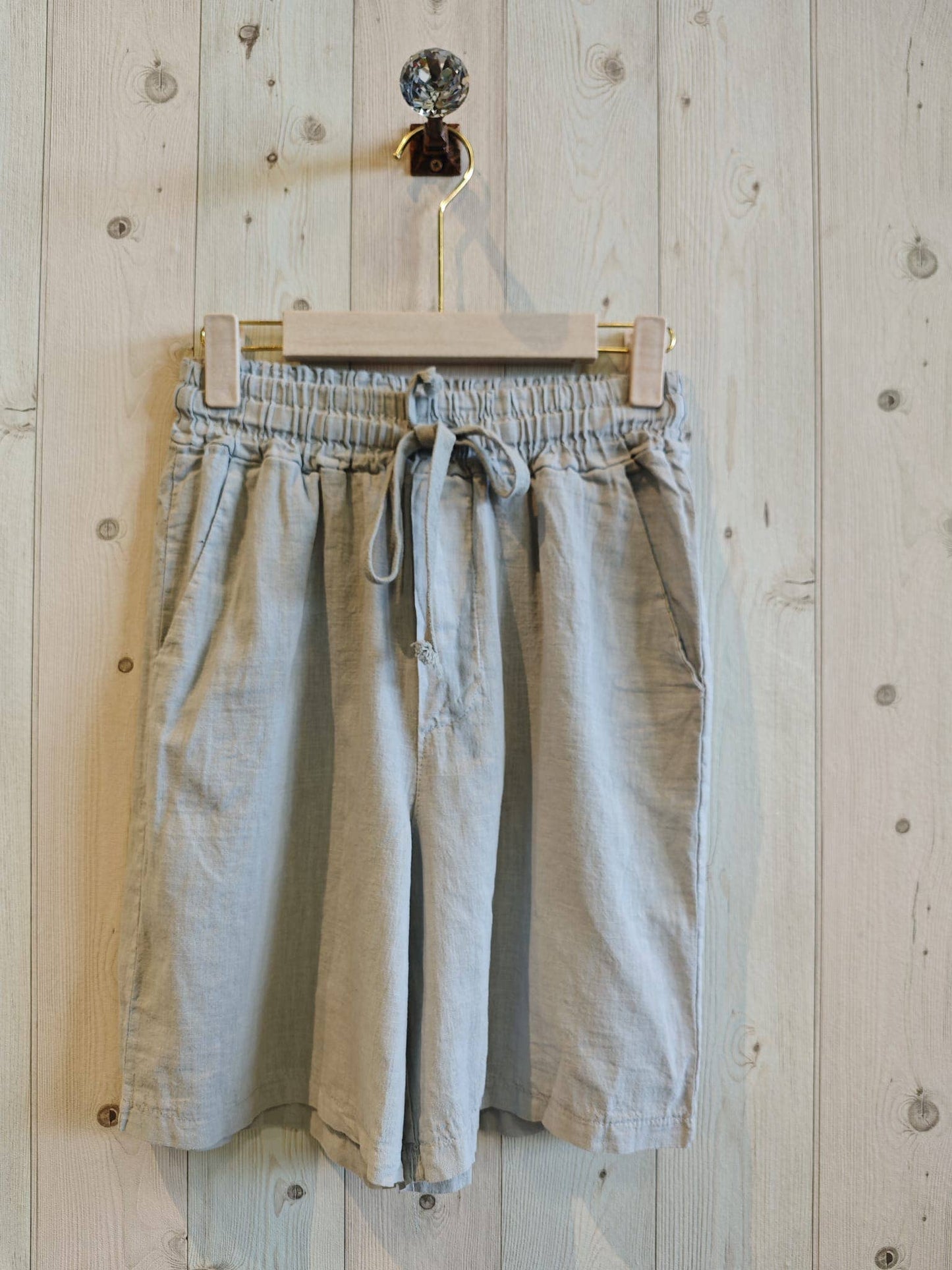 Italian Linen Drawstring Bermuda Shorts