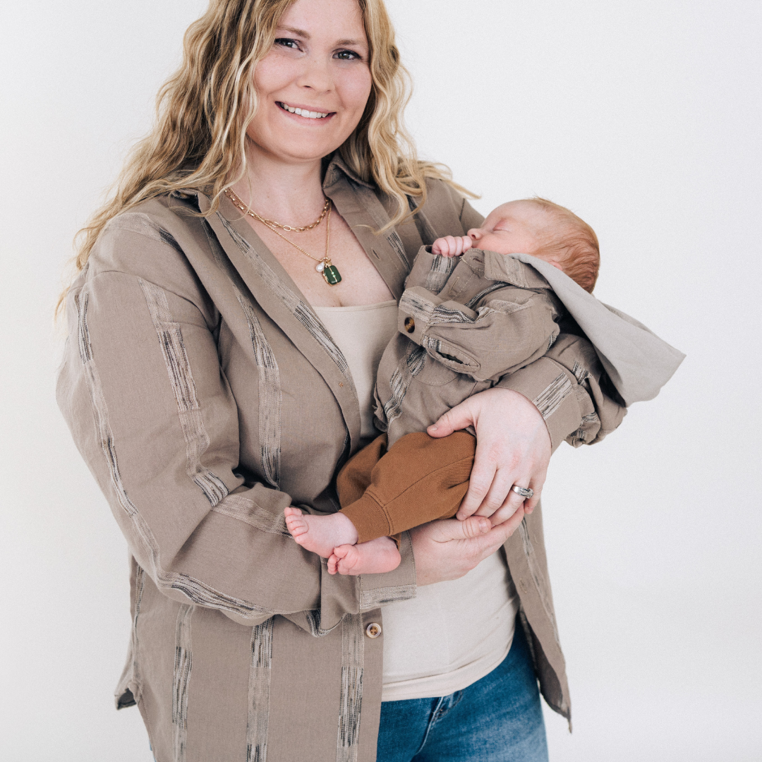 100% Cotton Button Down Long Sleeve Shirt with Hoodie - Child
