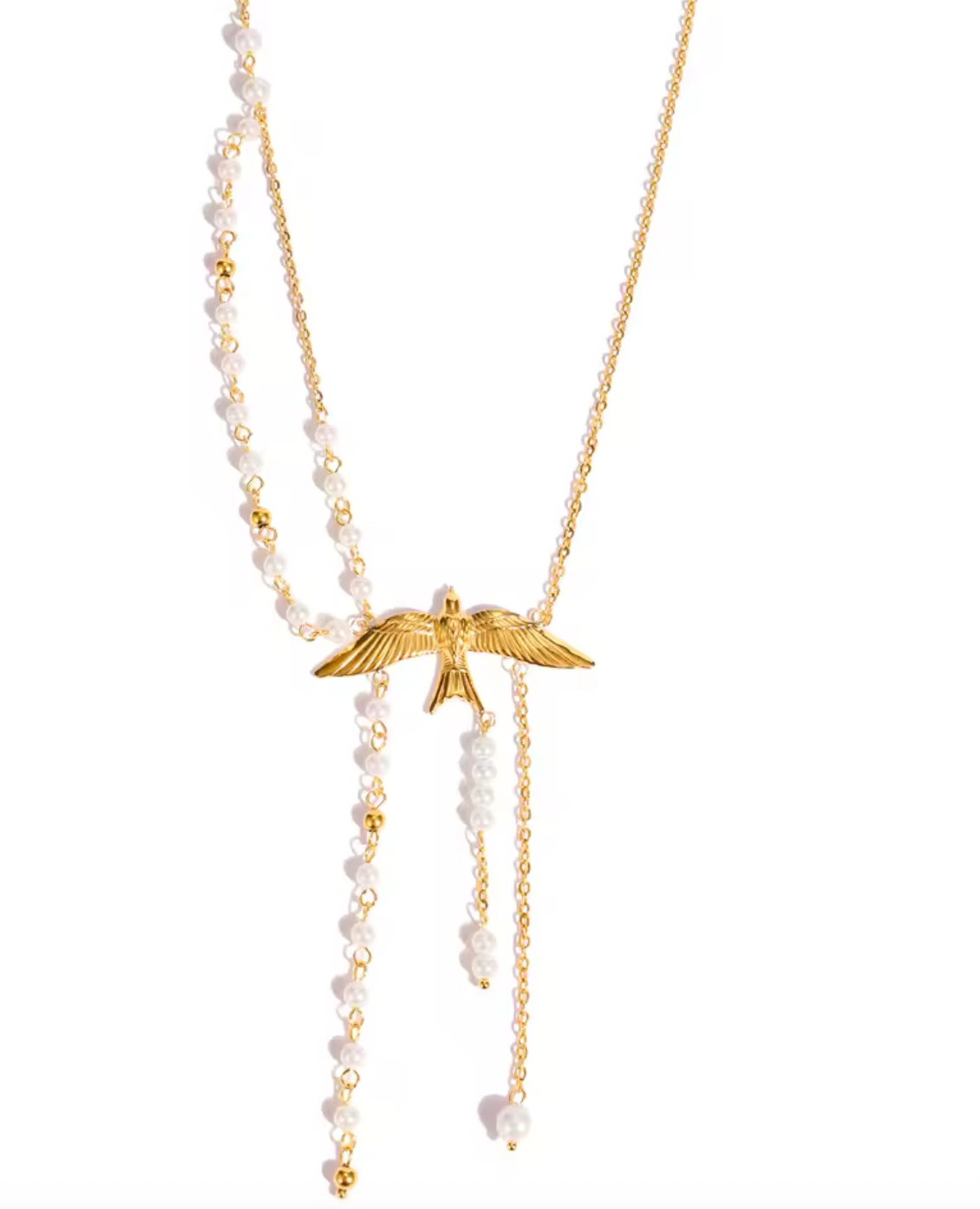 Take Flight- Tassel Pearl and Freedom PVD 14K Gold