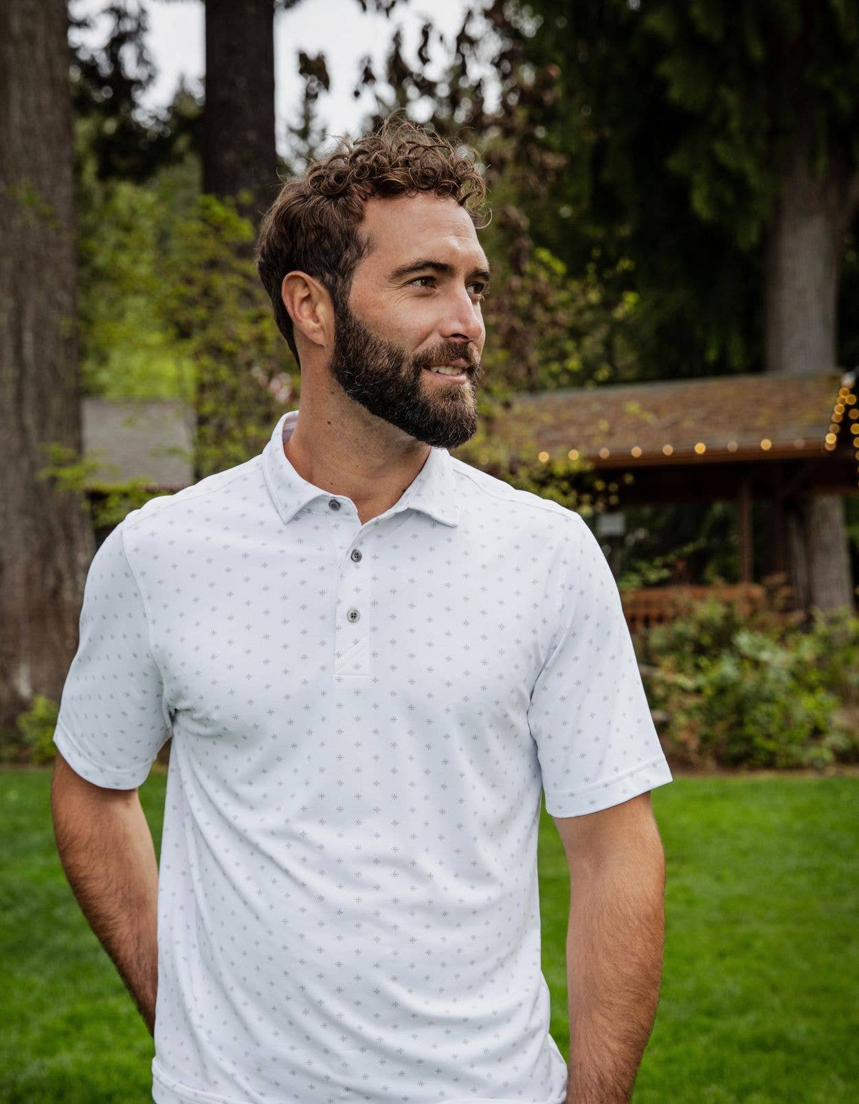 Eco-friendly Men’s Polo with Tile Print