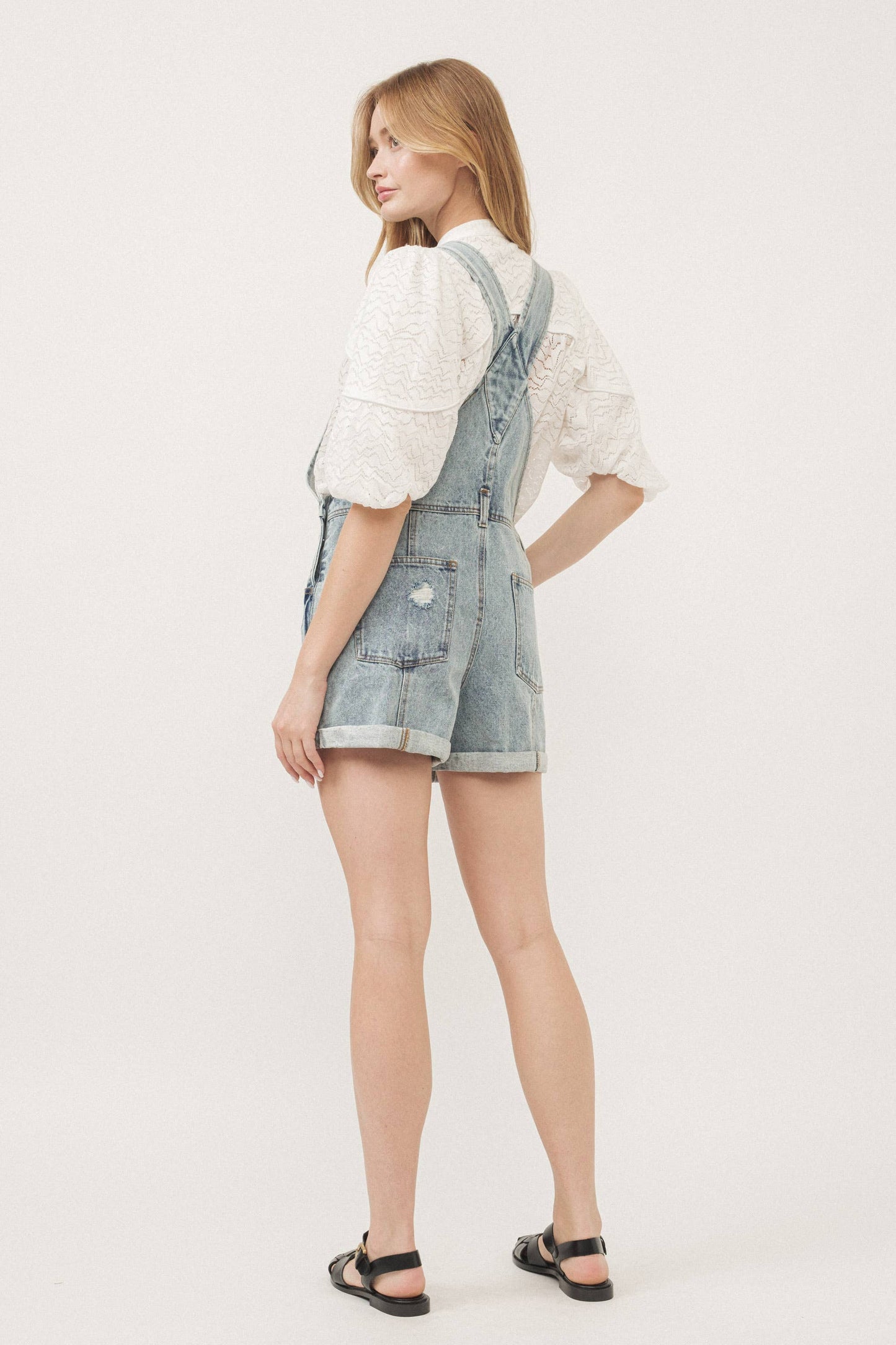 Denim Overall Shorts