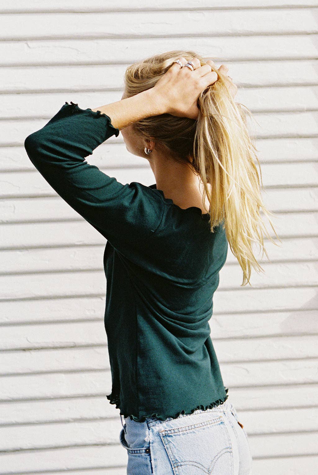 Organic Cotton Ballet Pointelle 3/4 Sleeve Tee