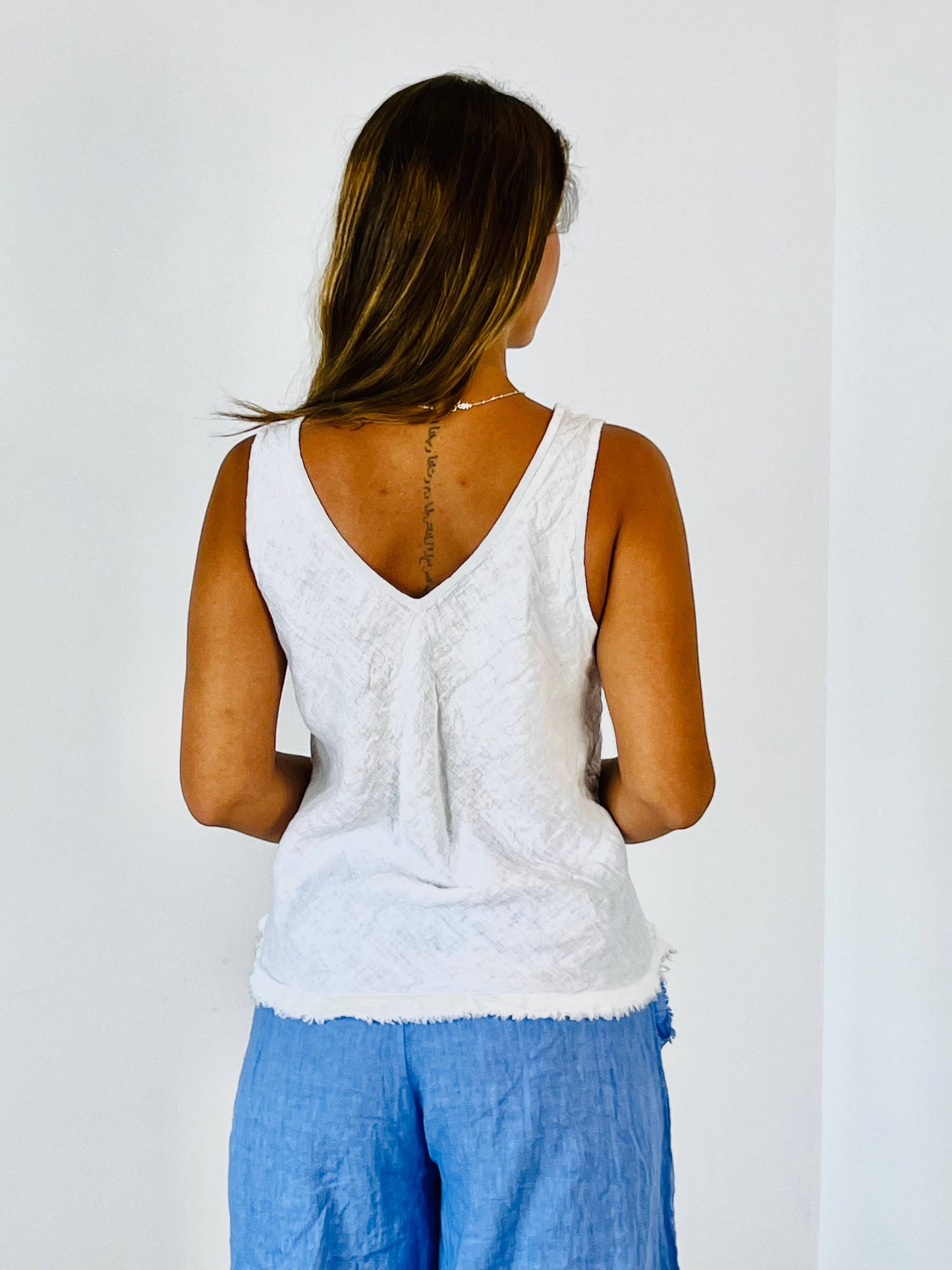 Italian Linen Sleeveless Blouse