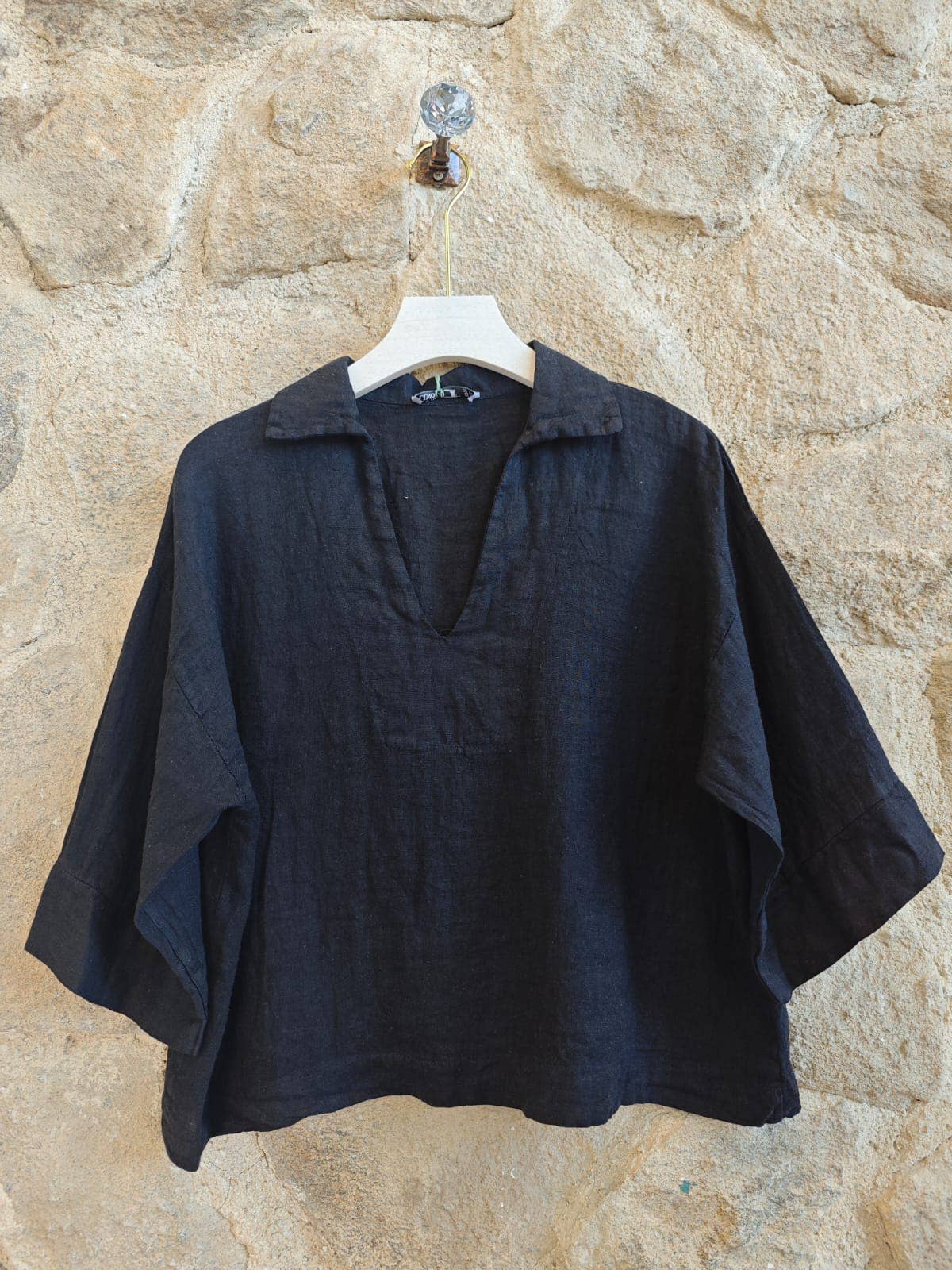 100% Linen Collar Blouse
