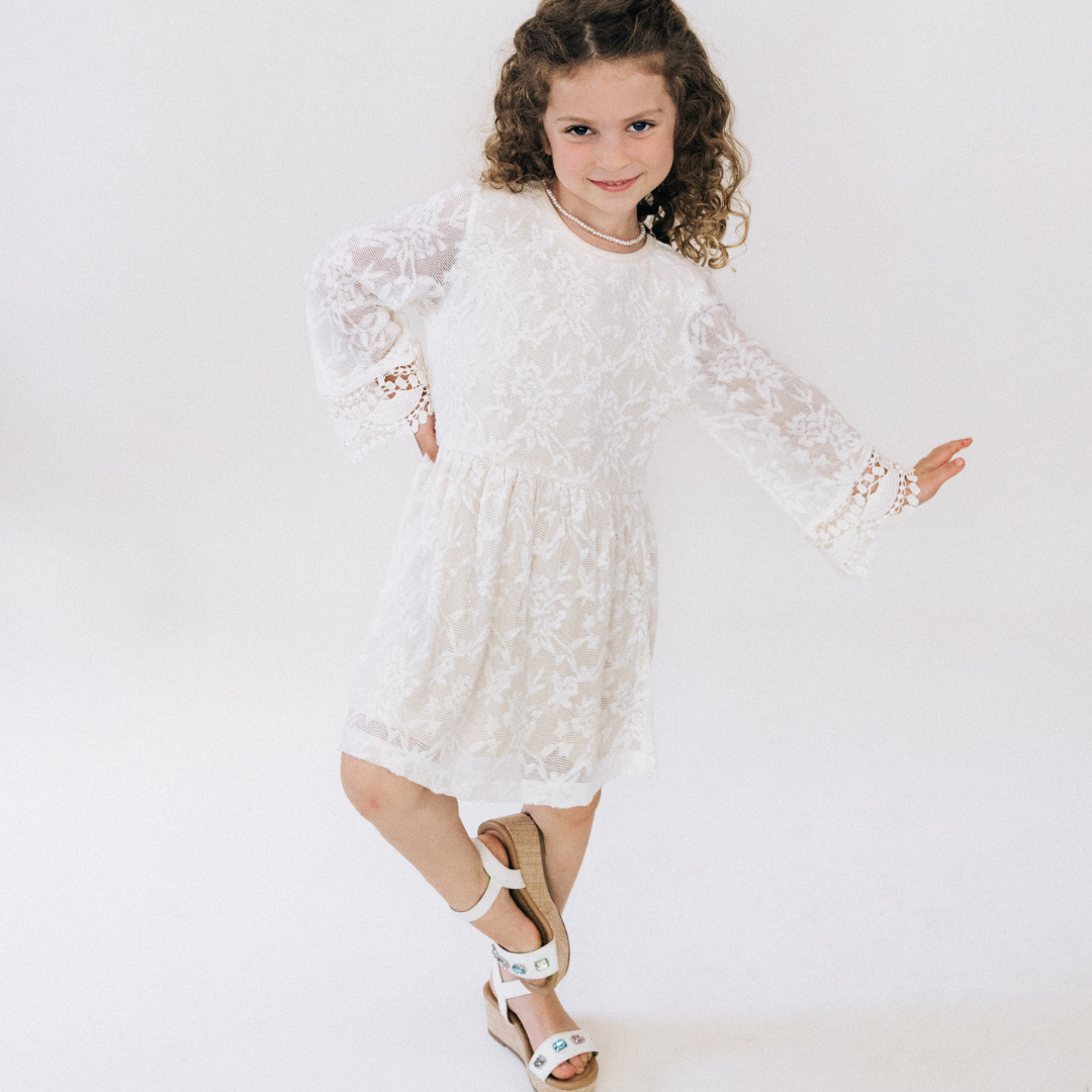 Ivory Lace Mommy & Me Bridal Dress - Flower Girl Dress - Wedding Girl