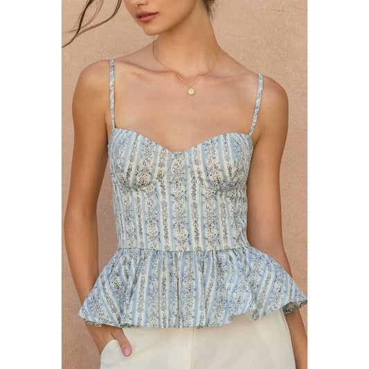 Brume et Fleur Ruffled Croset Top