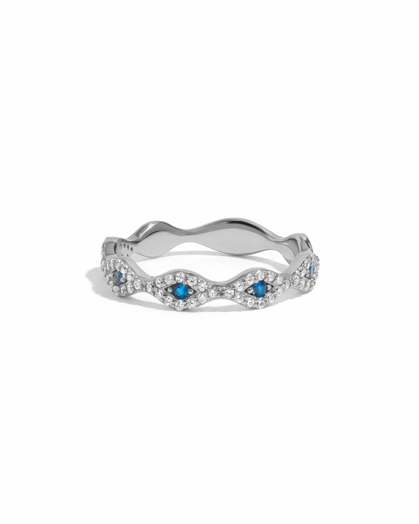 White Gold Evil Eye Ring