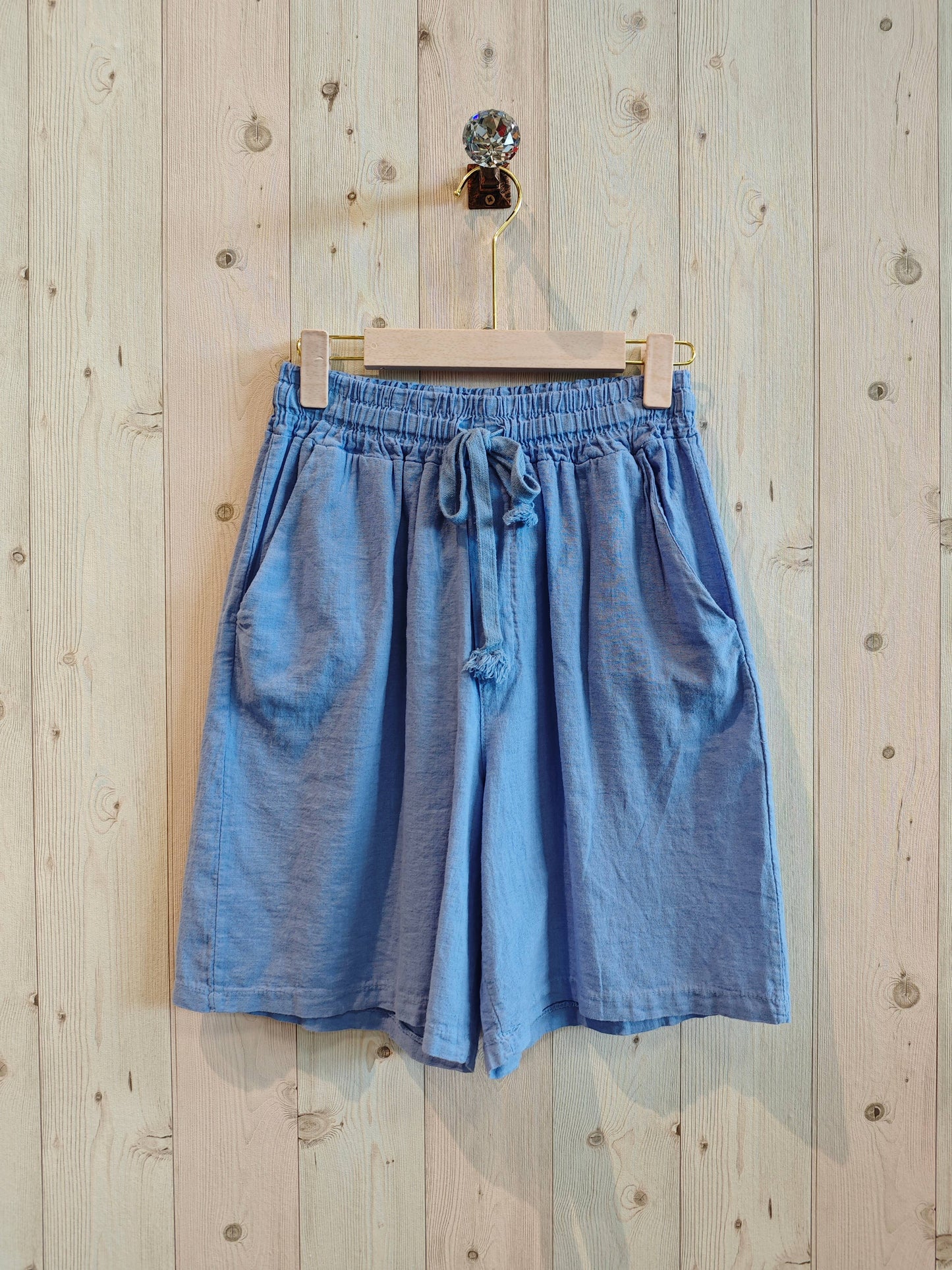 Italian Linen Drawstring Bermuda Shorts