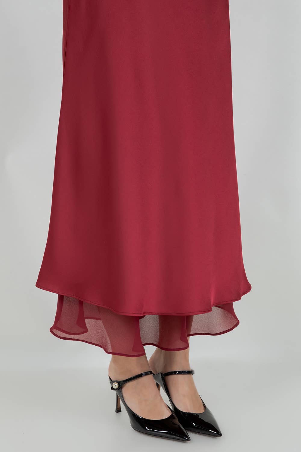 Elegant Satin Midi Skirt