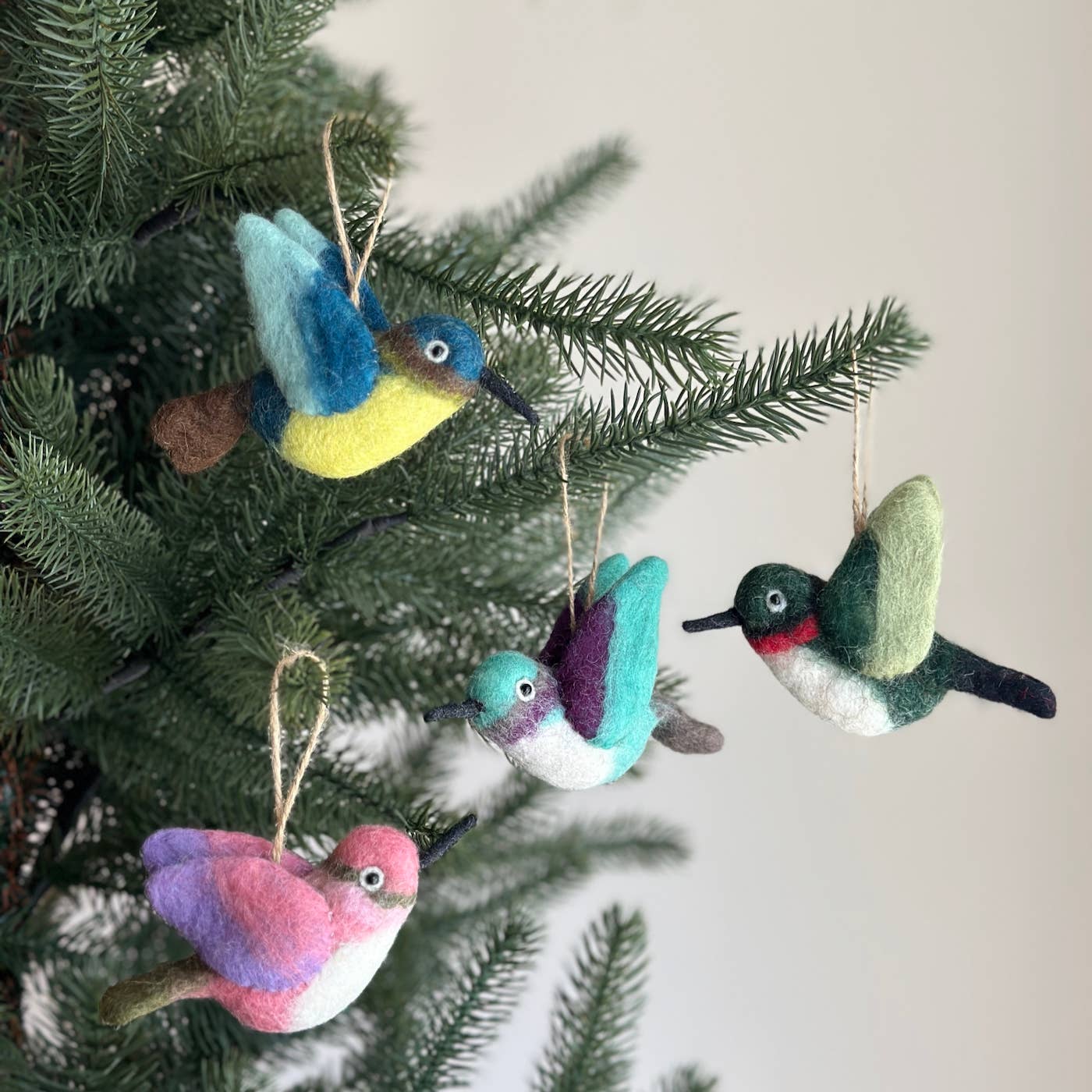 Hummingbird Felt Ornament made with Merino Wool by Female Nepalese Artisans