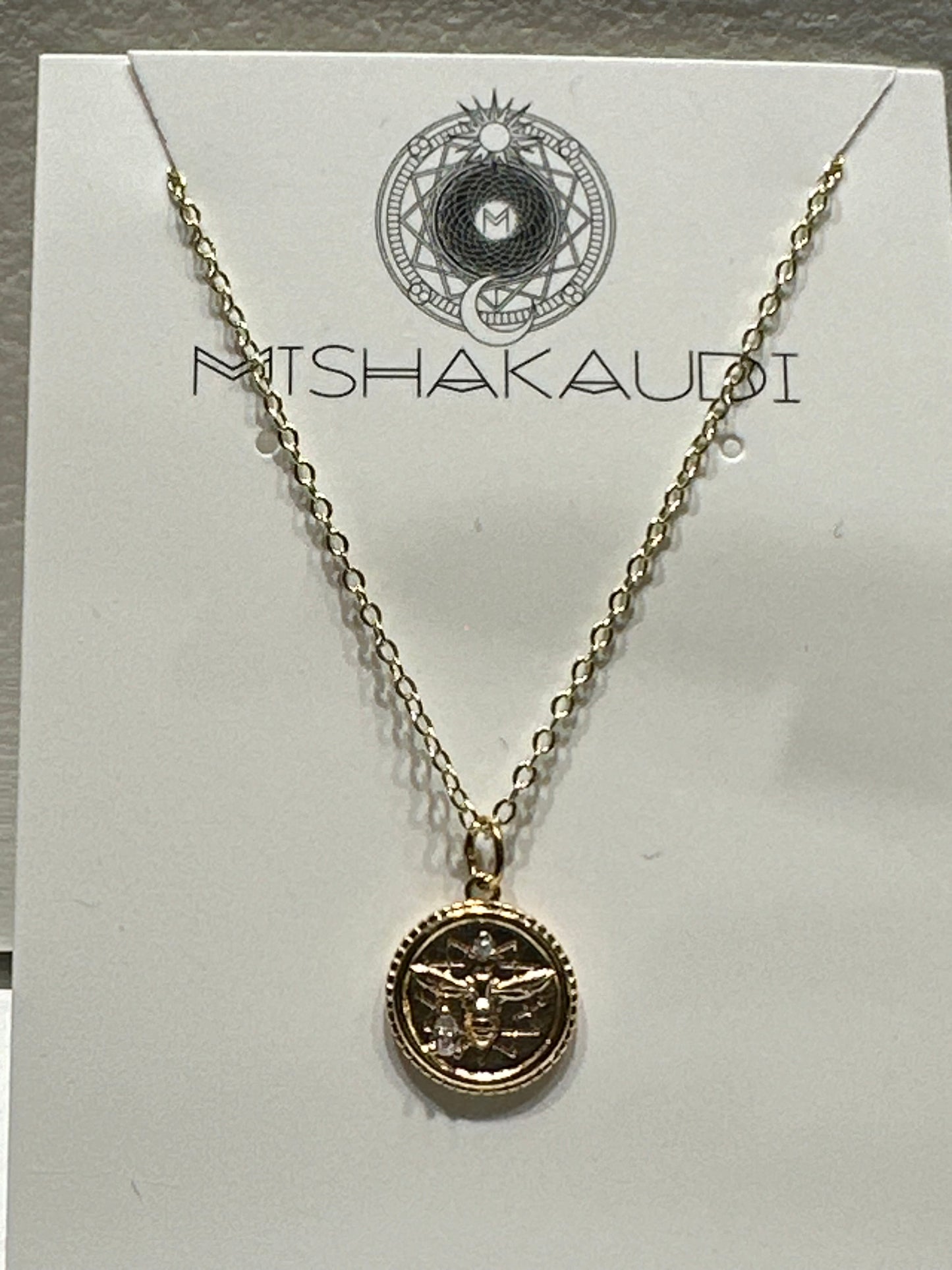 Crystal Bee Pendant Necklace