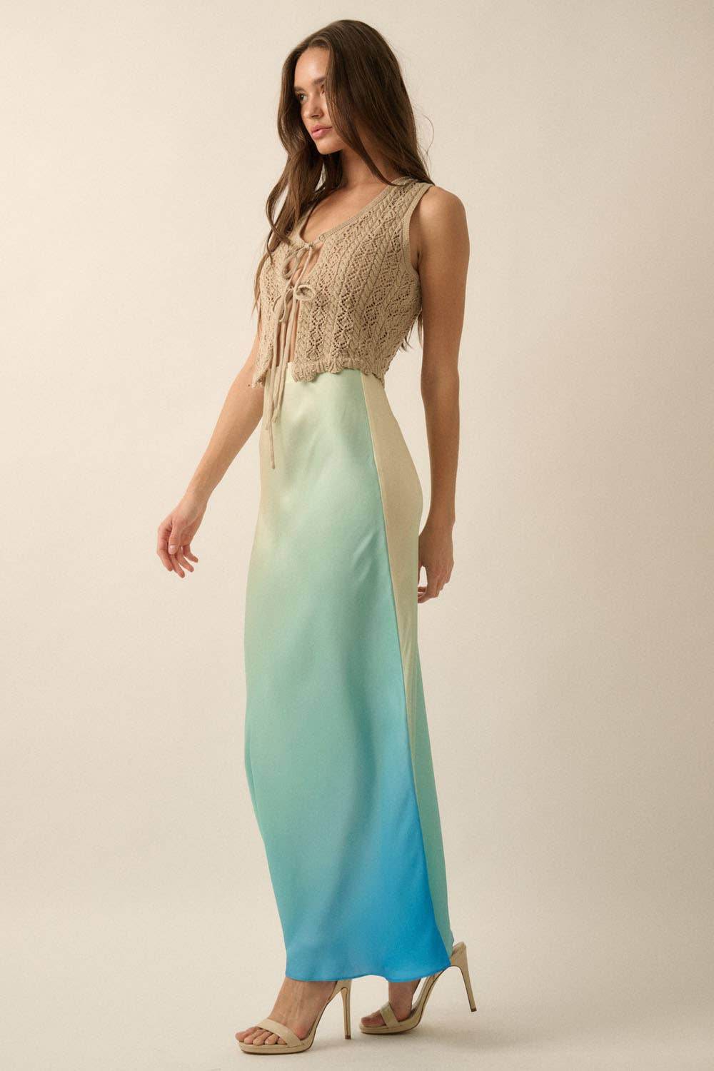 High-Waist Ombre Woven Maxi Skirt - SAUVAGE ZSA™
