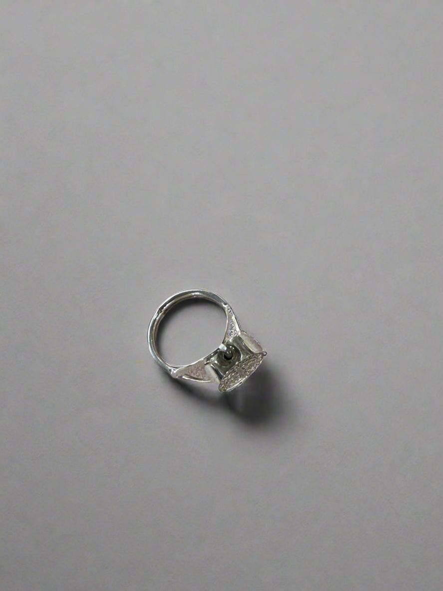 Spinning Coin Charm Sterling Silver Ring Size 9