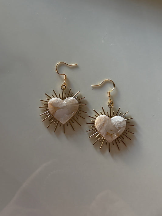 Handcrafted Ethereal Heart Sterling Silver Earrings