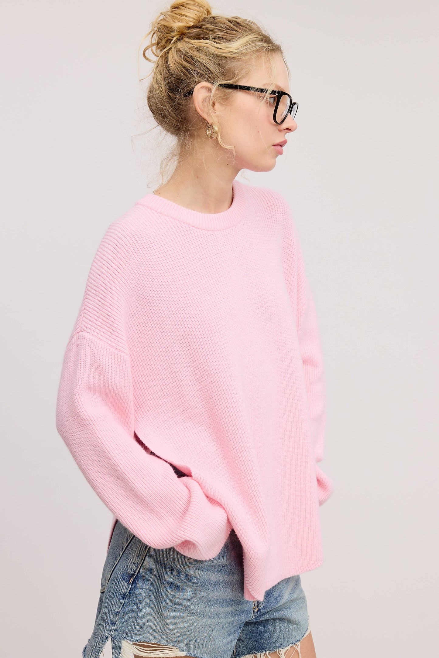 Cozy Knit Sweater with Dual Side Slit