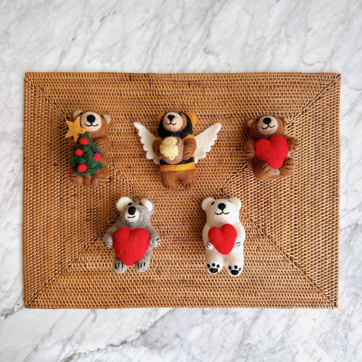 Handmade Felt Bear Ornament