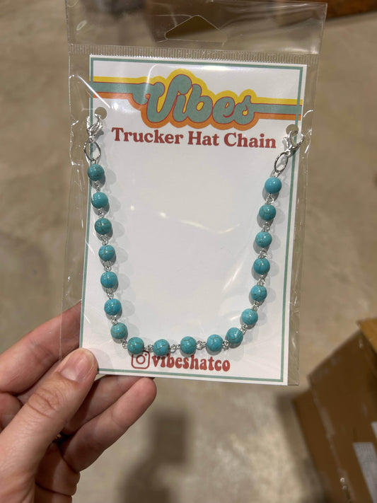 Turquoise Beaded Trucker Hat Chain | Hat Band | Hat Chain | - SAUVAGE ZSA™