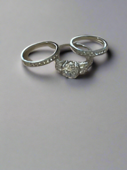 Stacking .925 Sterling Silver Travel Rings Size 8