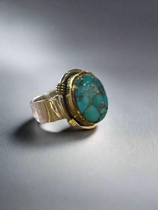 Blue Copper Turquoise Ring