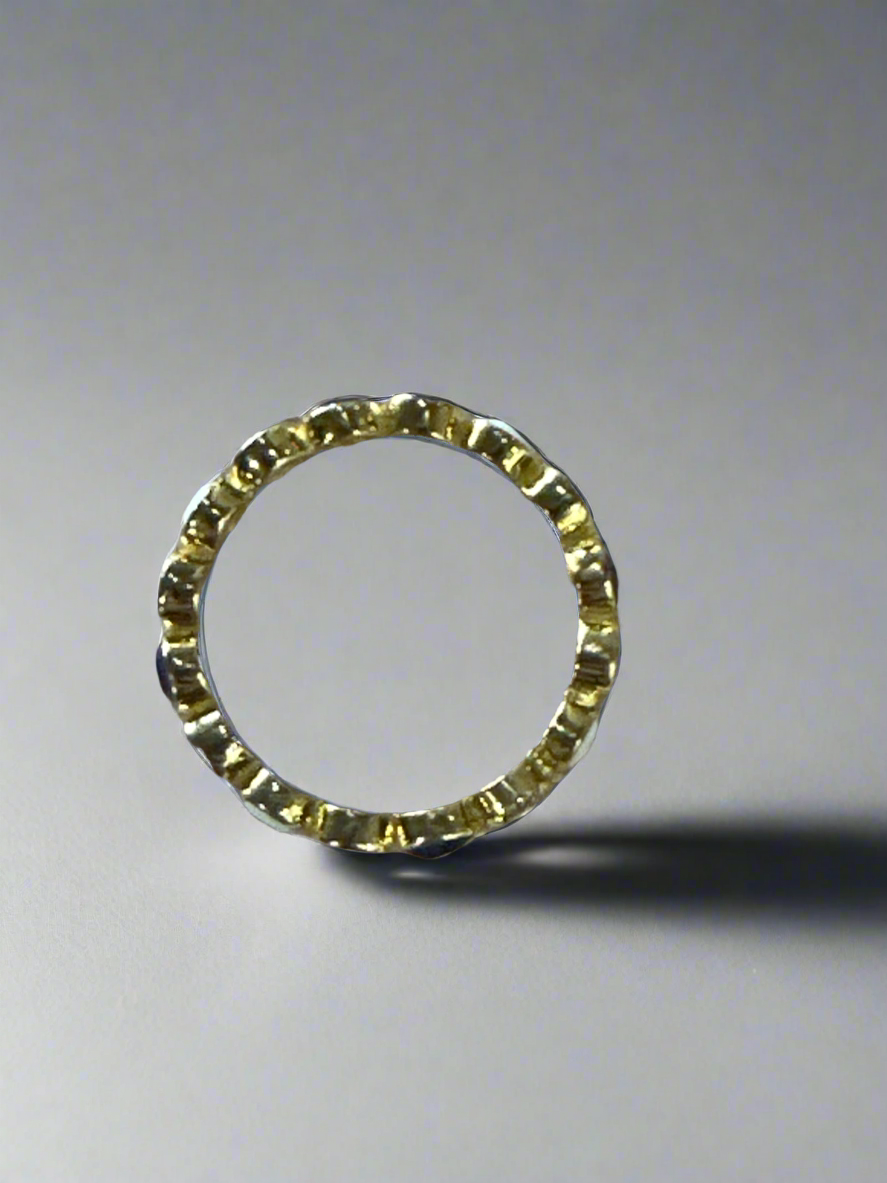Gold Plated Crystal and Sterling Silver Hand painted Eye Infinity Ring