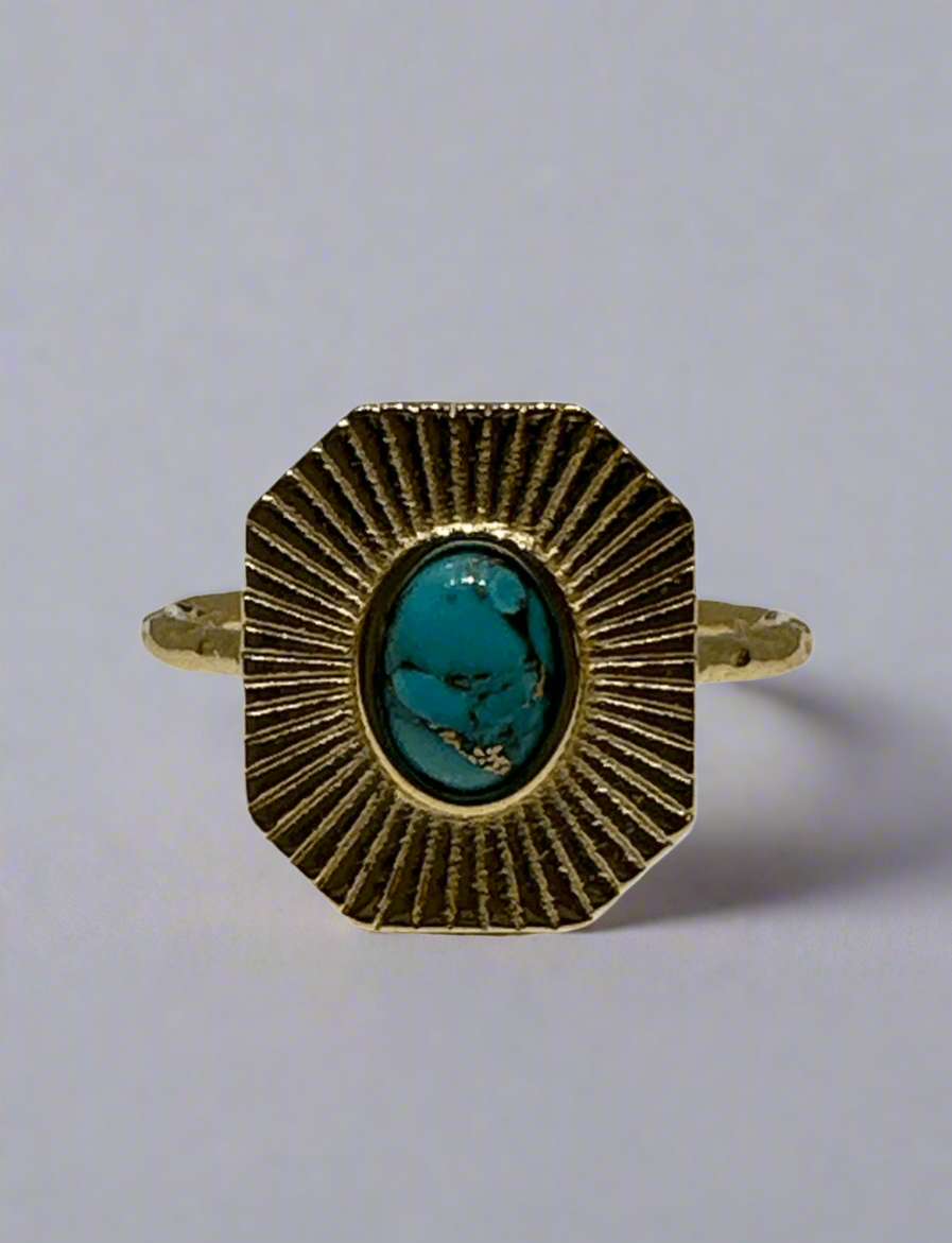 Turquoise & Gold Ring