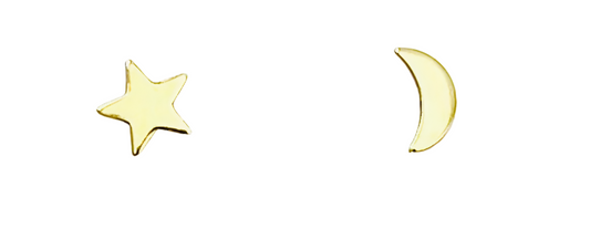 Star and Moon Stud Earrings