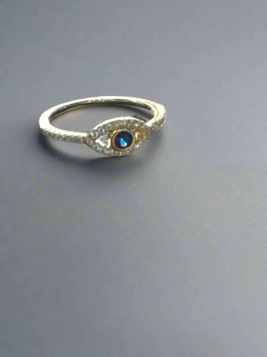 18Kt Gold Plated Sterling Silver Eye Ring
