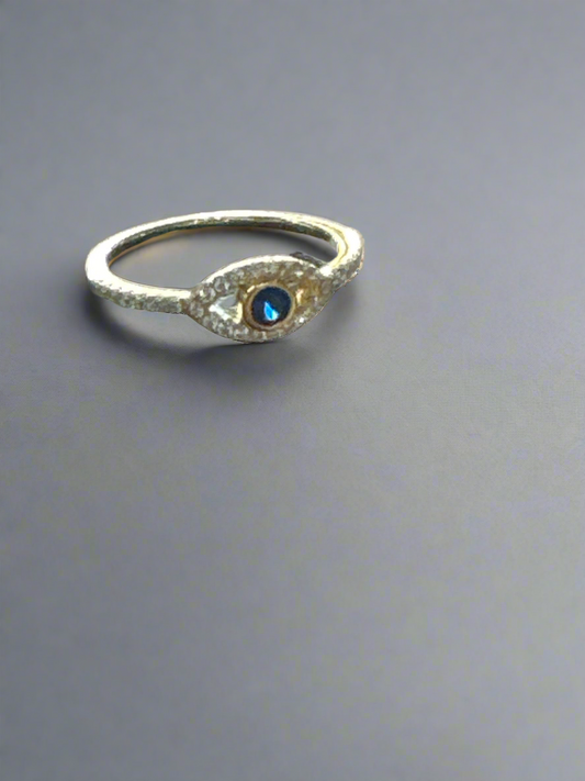 18Kt Gold Plated Sterling Silver Eye Ring