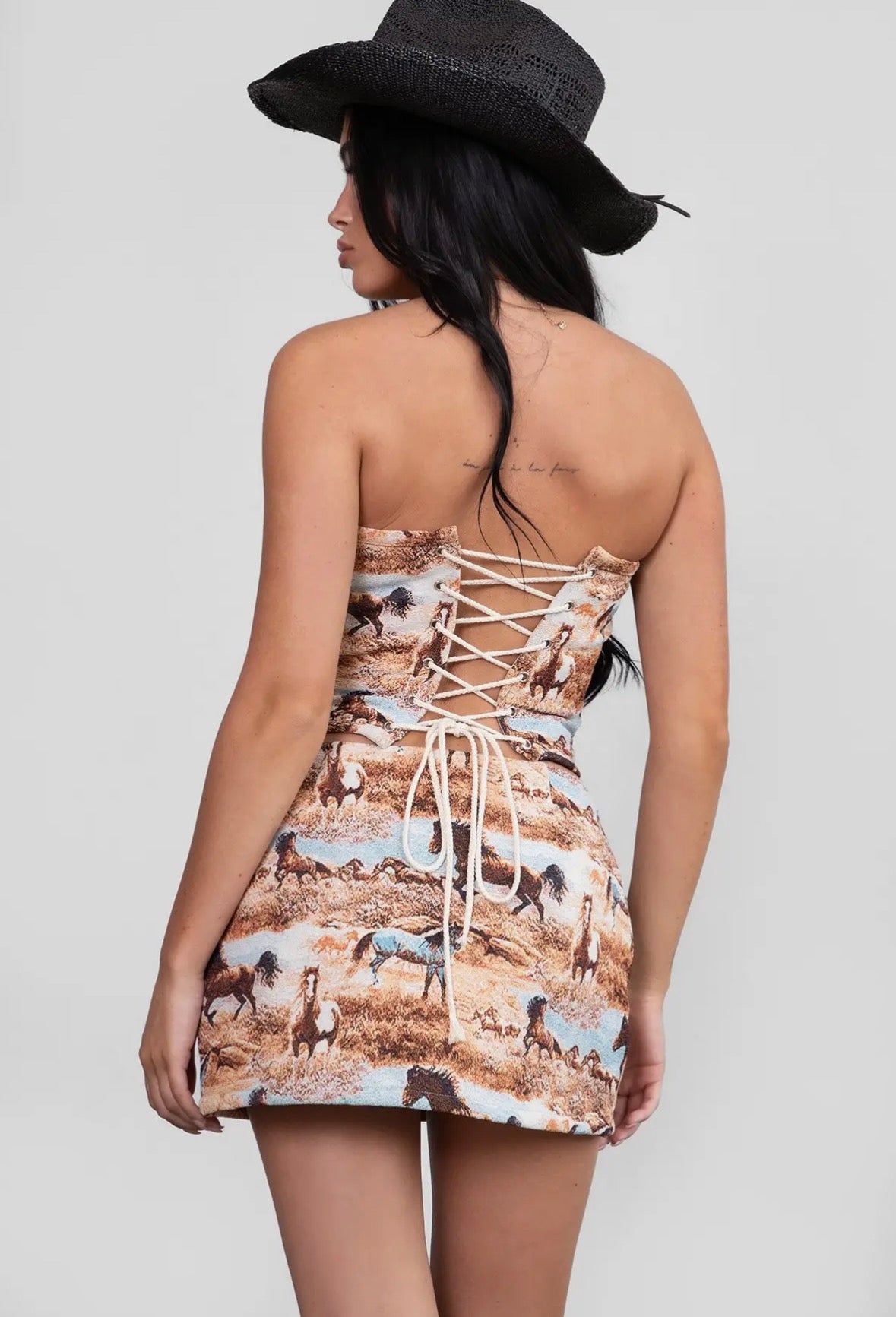 Horse Tapestry Western Corset