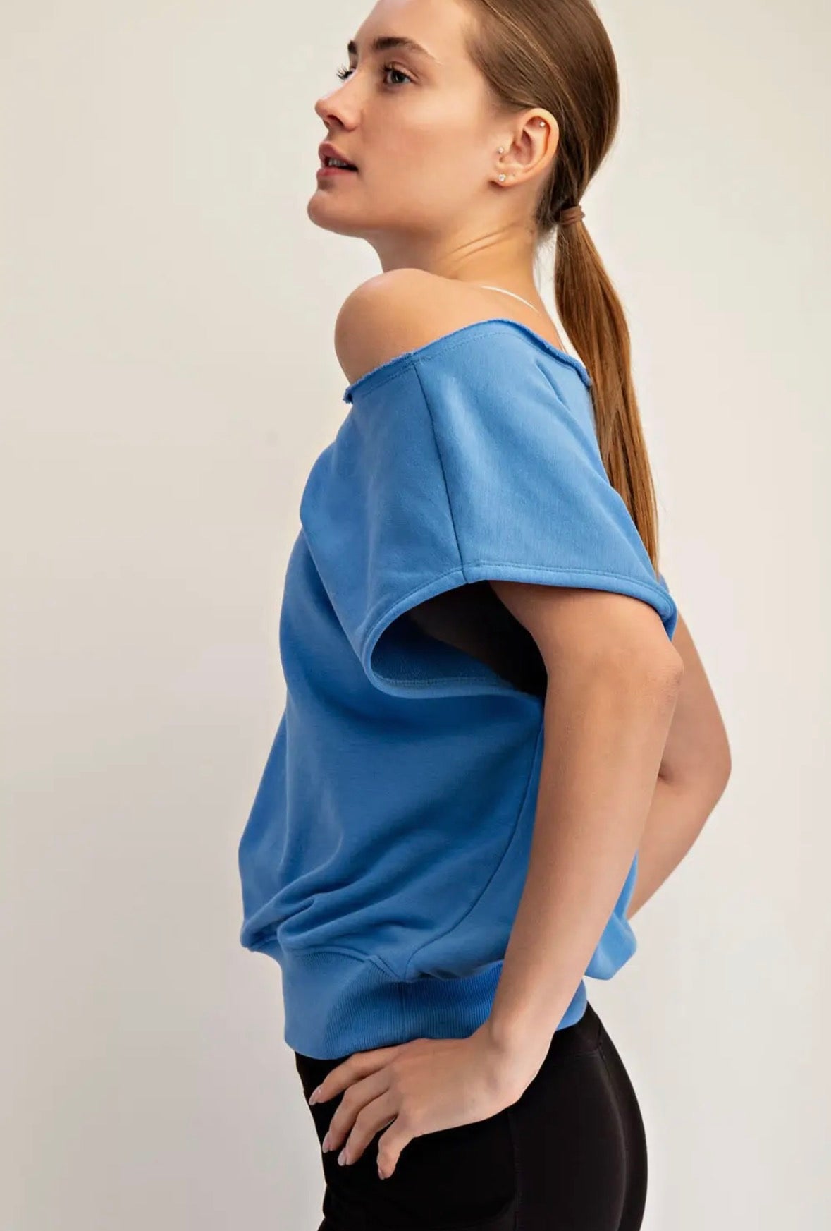 French Terry Off the Shoulder Athletic Top – SAUVAGE ZSA®
