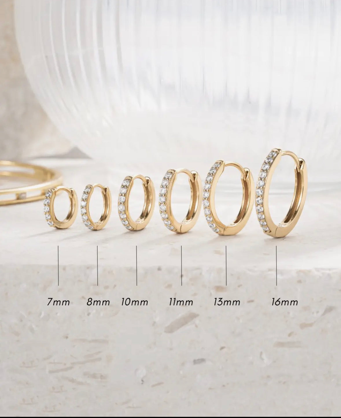 Gold & White Gold Pavé Huggie Earrings