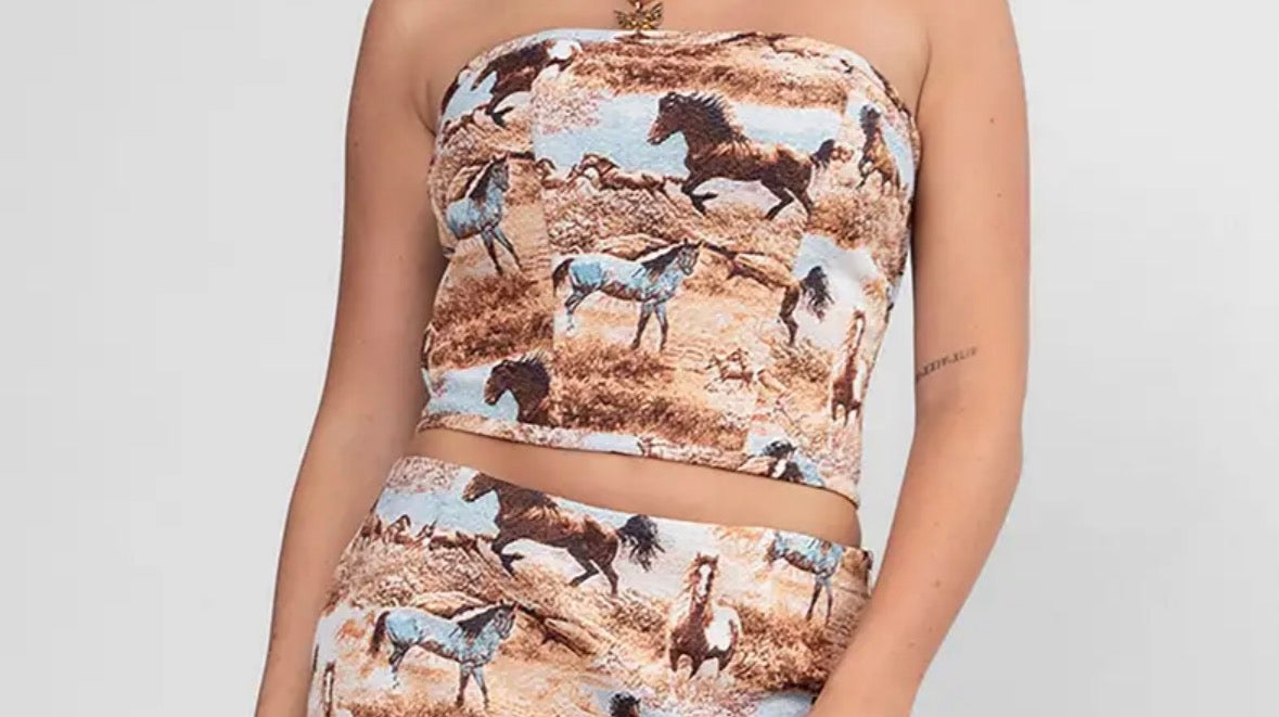 Horse Tapestry Western Corset