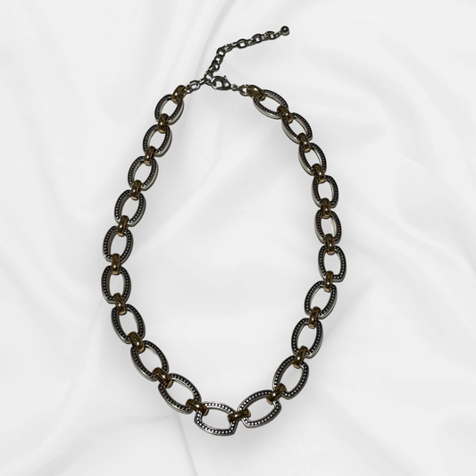 Mixed Metal Chain Link Necklace