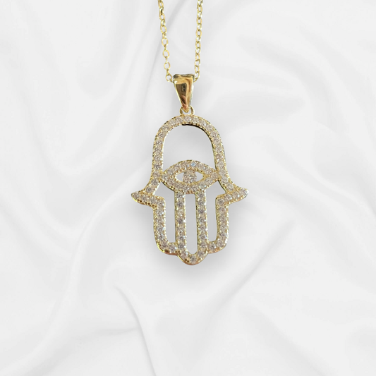 Hamsa Crystal Necklace