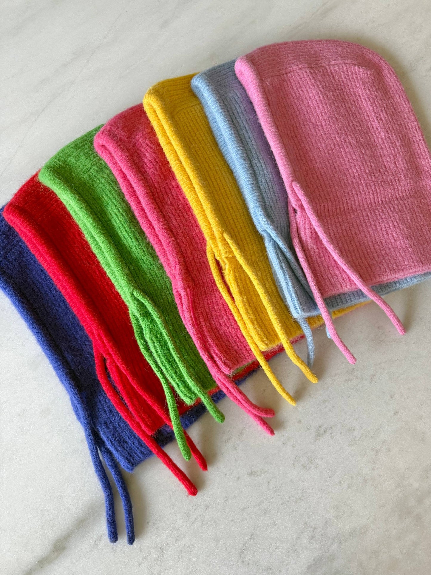 Luxe Knit Blend Balaclava Drawstring Winter Hood