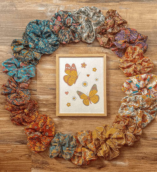 Upcycled Silk Floral Hair Scrunchies - SAUVAGE ZSA™
