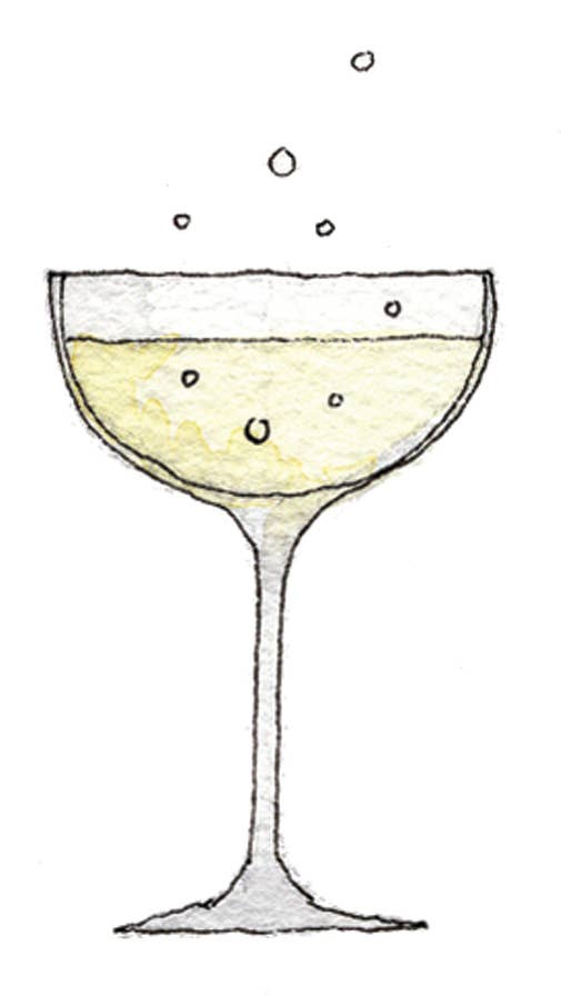 Eco Gift Tags with Watercolor Champagne Glasses