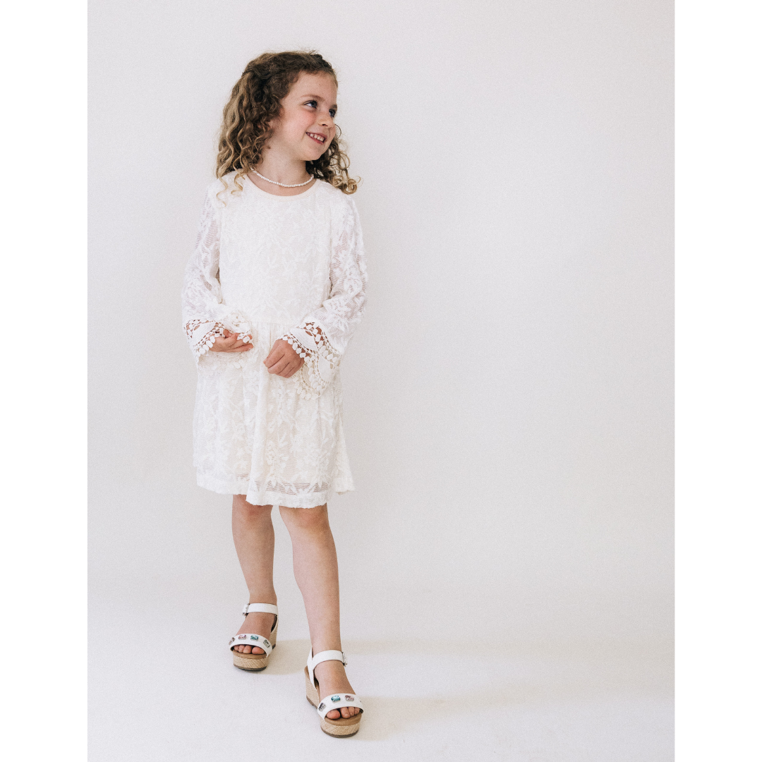 Ivory Lace Mommy & Me Bridal Dress - Flower Girl Dress - Wedding Girl