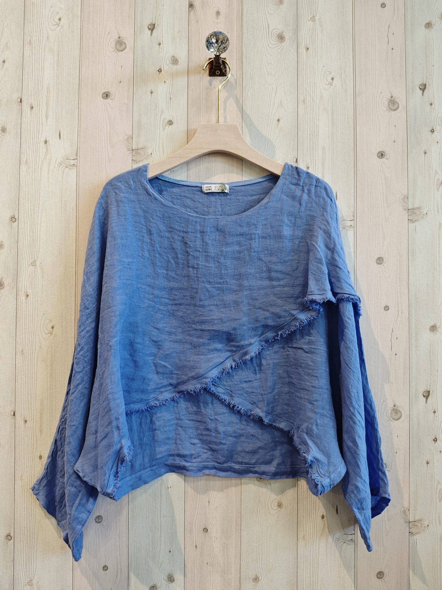 Bohemian Earth Toned Italian Linen Blouse