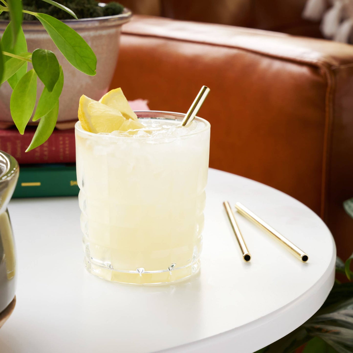 Ecofriendly Straws - Viski Belmont™ Reusable Gold Plated Lowball Straws - Set of 6
