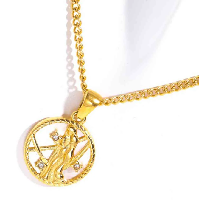 Virgo Astrological Zodiac Necklace - Birthday Gift - Mother of Pearl Collection