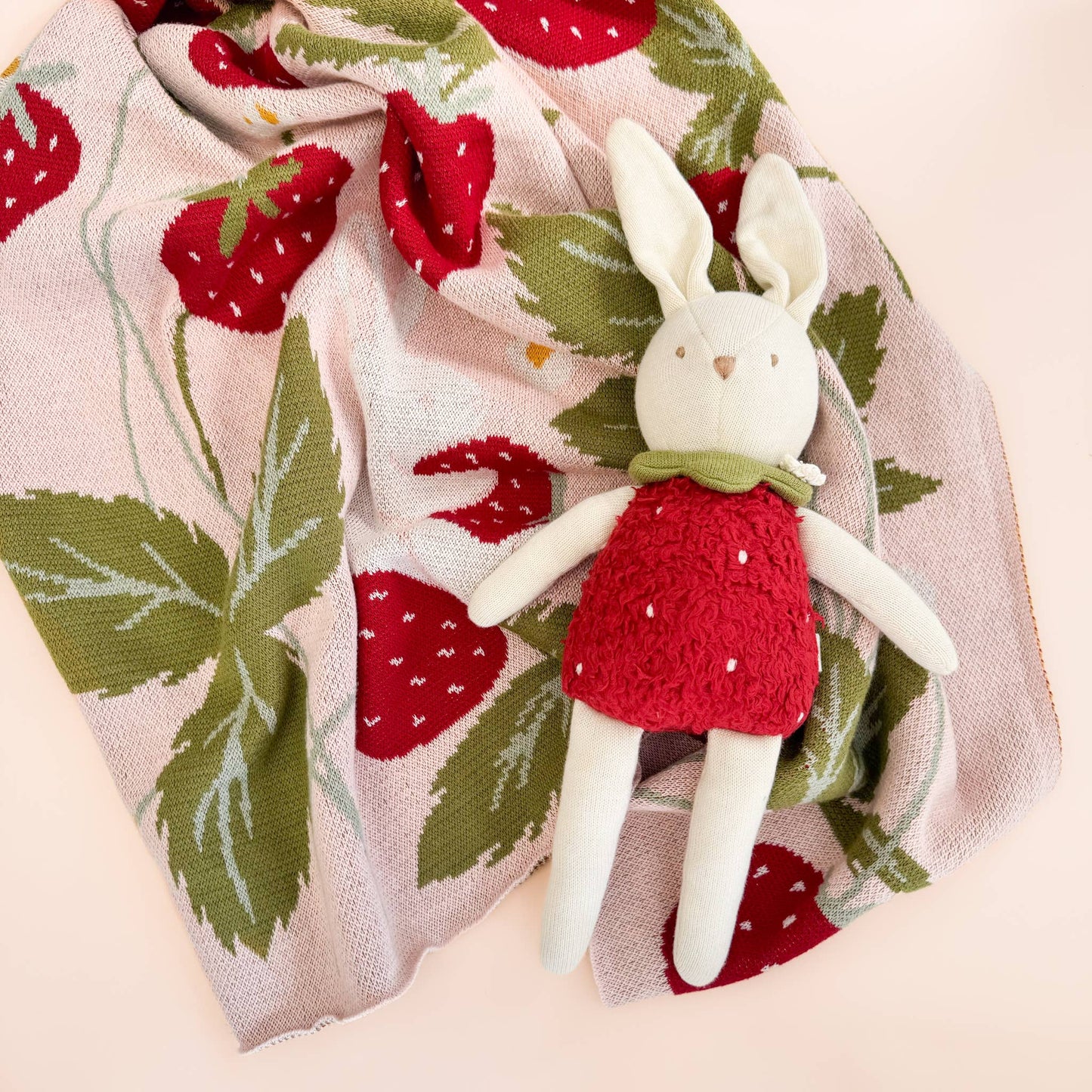 Blanket Strawberry Bunny Organic Baby Decor Christmas Gift