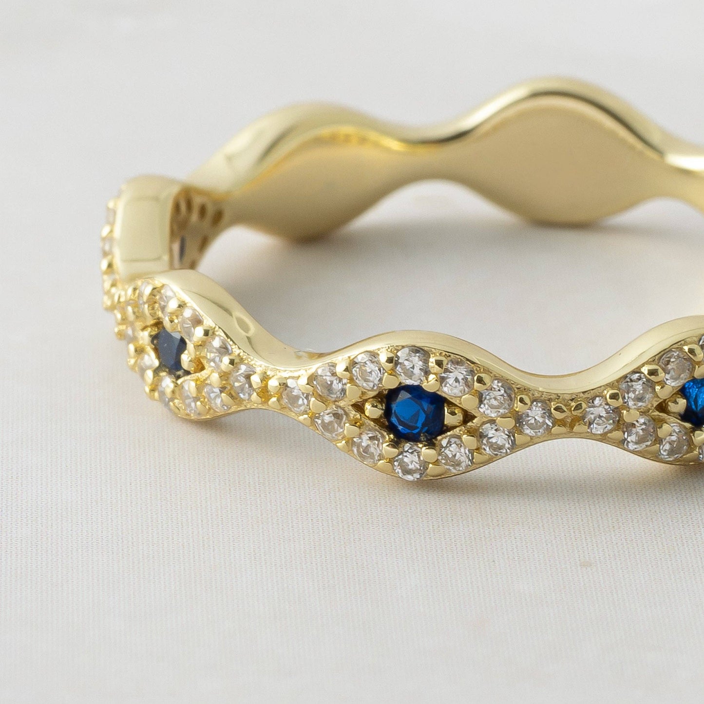 White Gold Evil Eye Ring